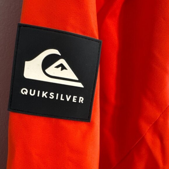 New Quiksilver Men's Mission Orange Printed Block Jacket Dry Flight Highline M - Picture 4 of 9